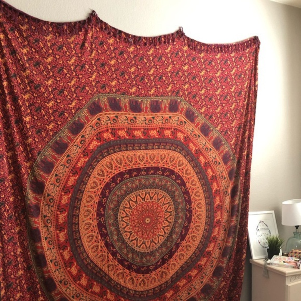 Super Cute Red Urban Outfitters Mandala Tapestry